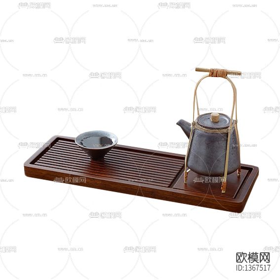 新中式禅意铁艺茶具套件下载