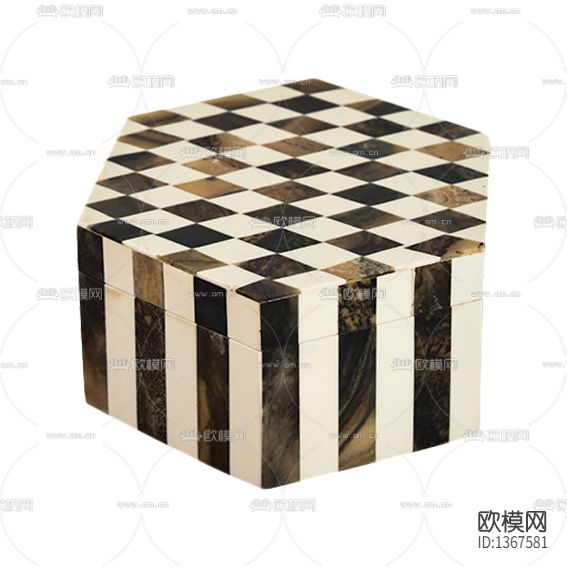 现代轻奢黑白国际象棋格子装饰盒下载