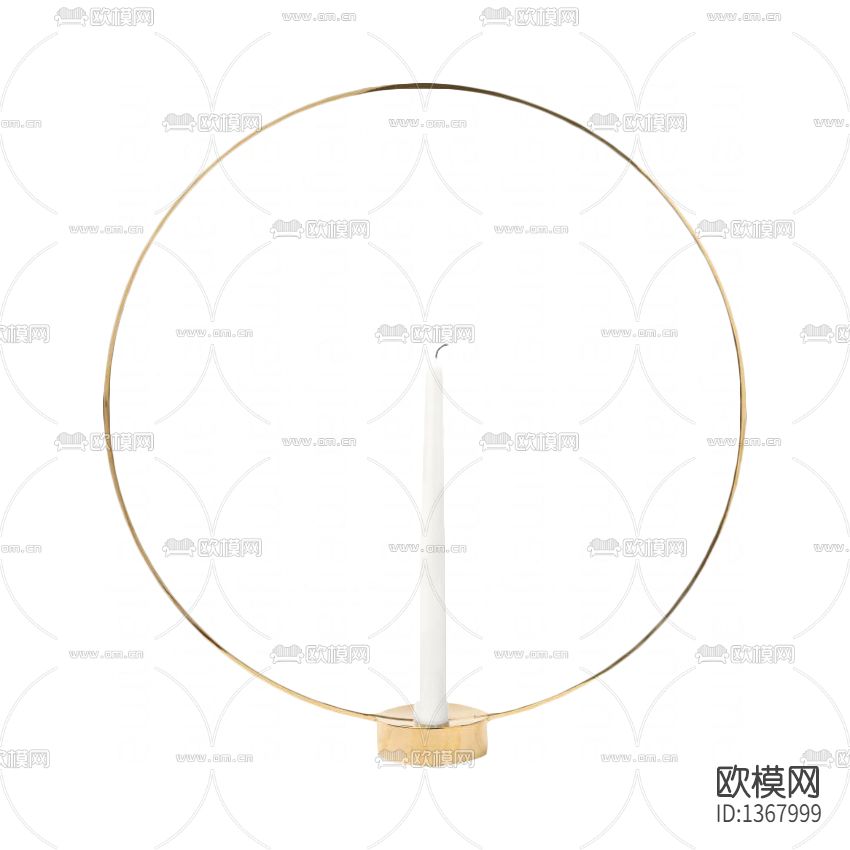 现代极简金属铁圈烛台下载