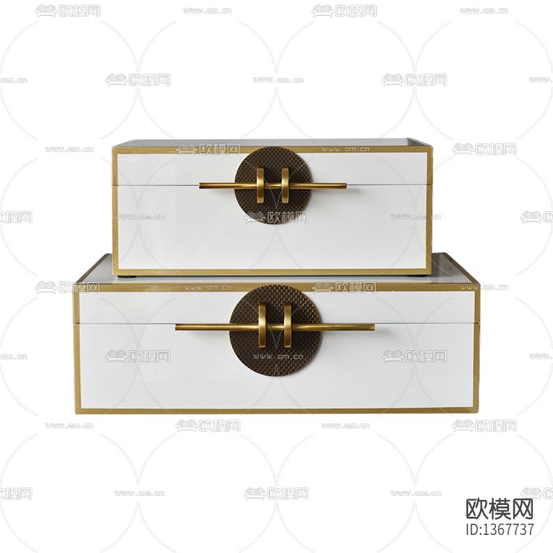 新中式极简实木金属装饰盒