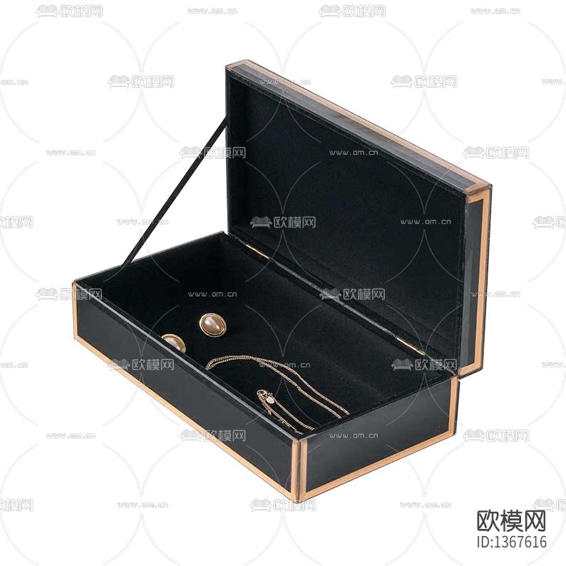 现代轻奢镜面金边装饰盒