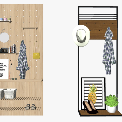  现代衣帽架su模型 