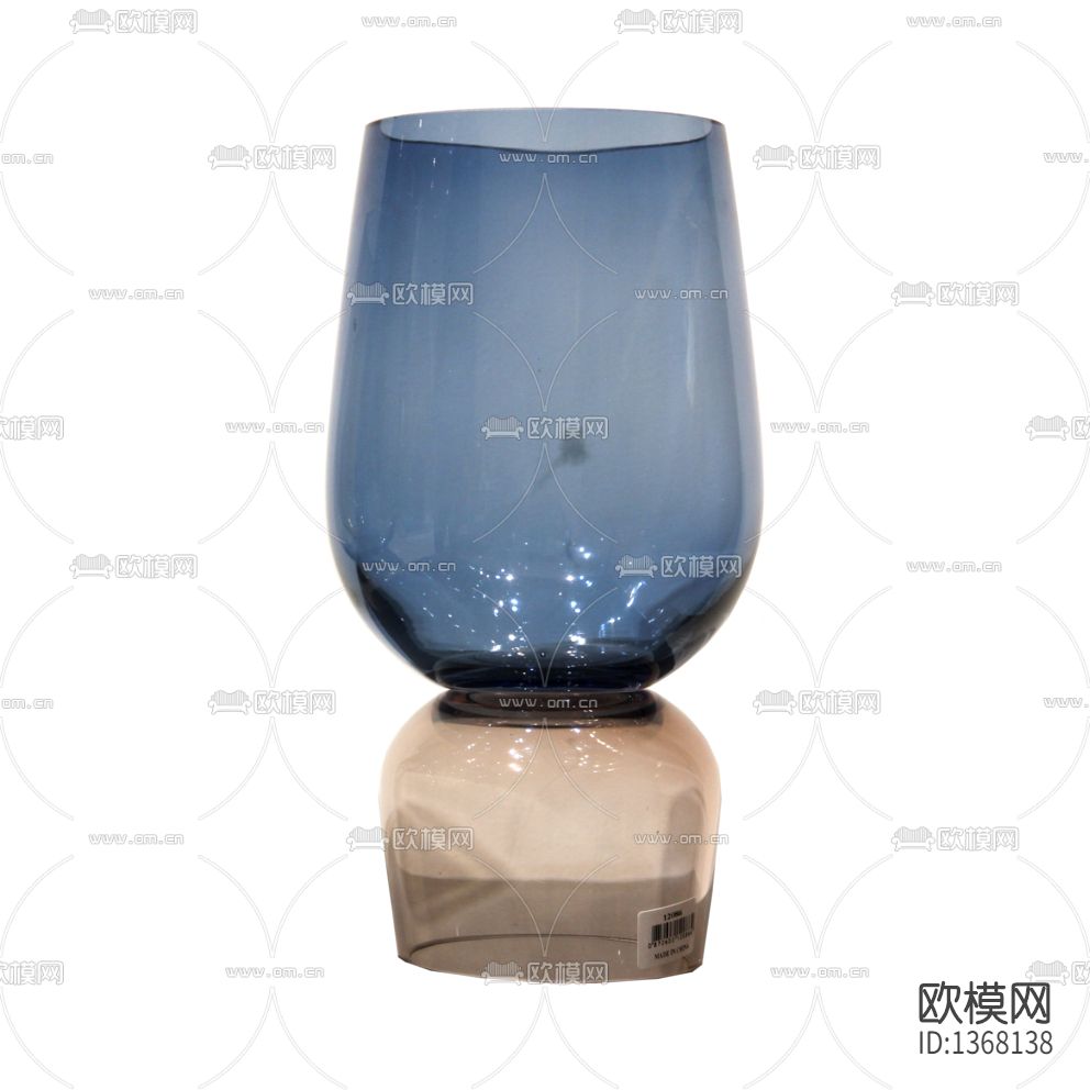 现代极简蓝色灰色玻璃花器