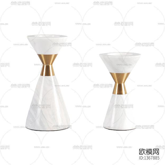 现代轻奢大理石不锈钢烛台下载