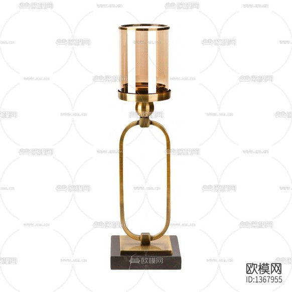 現(xiàn)代輕奢大理石金屬玻璃燭臺(tái)下載