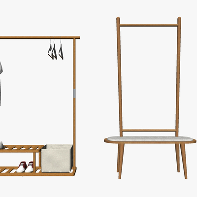  现代衣帽架su模型 