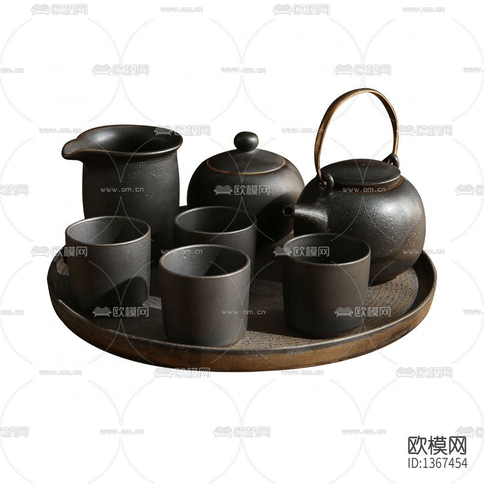 新中式复古陶瓷功夫茶茶具下载