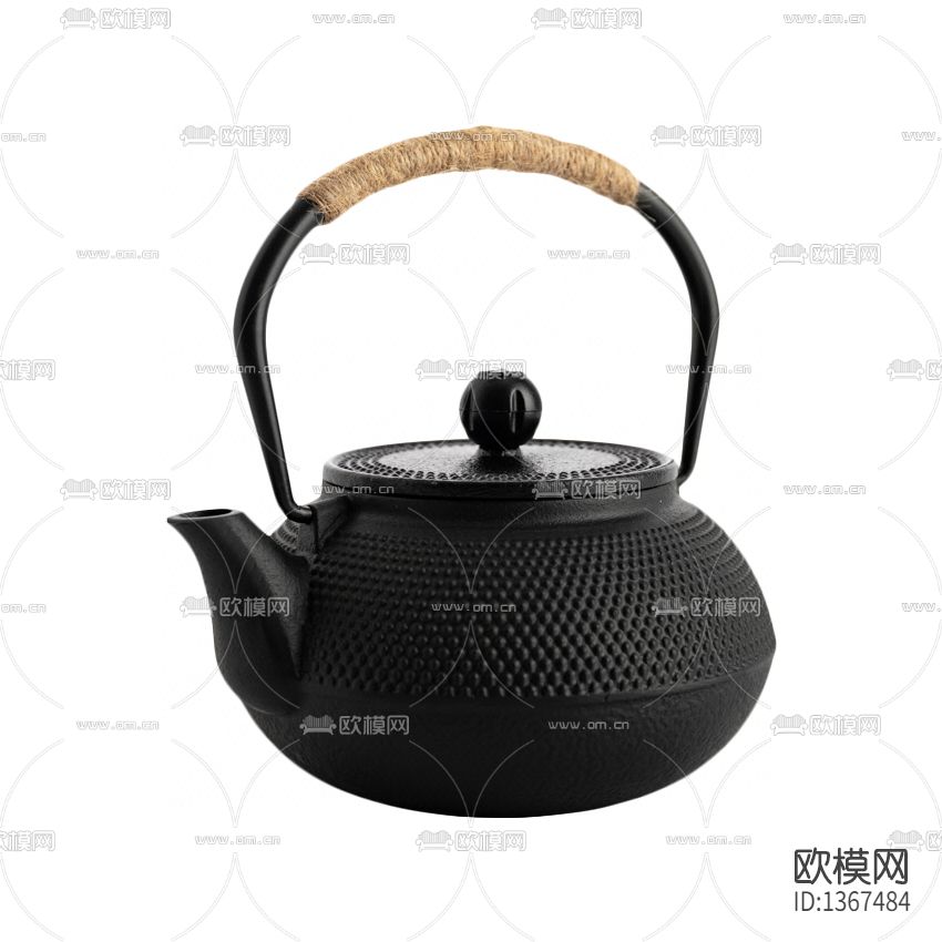 日式简约黑色生铁茶壶