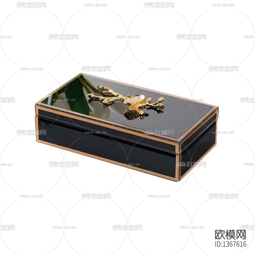 现代轻奢镜面金边装饰盒
