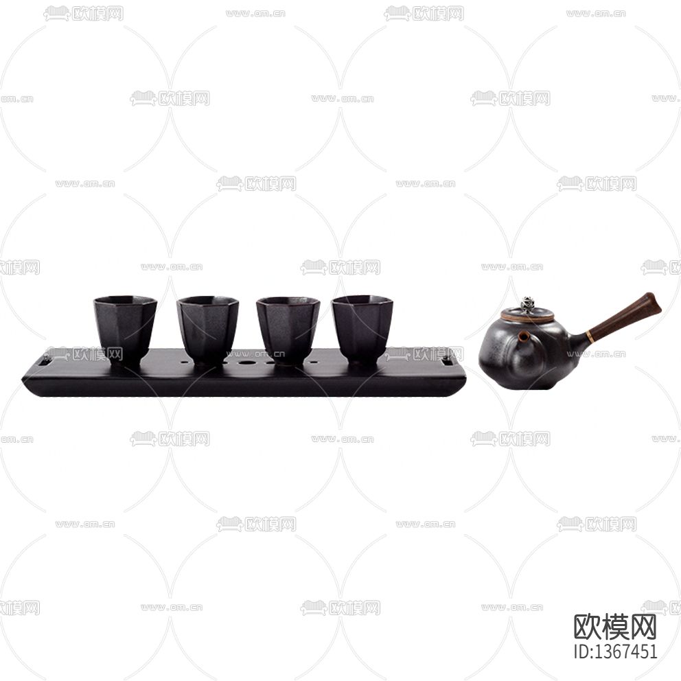 新中式禅意黑陶茶具套件下载