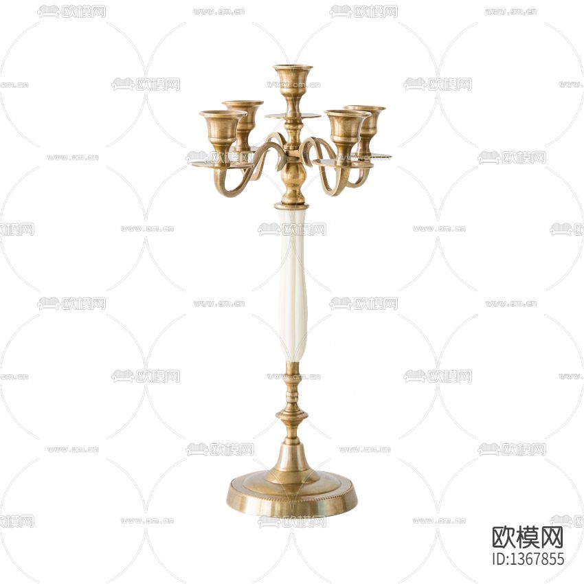 简欧轻奢铁艺大理石烛台下载