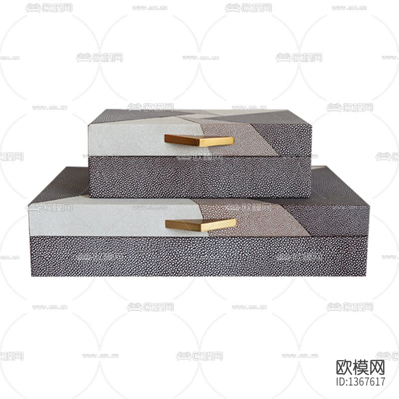 现代轻奢几何皮革装饰盒
