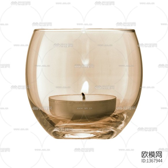 現(xiàn)代簡約橙色玻璃燭臺(tái)下載