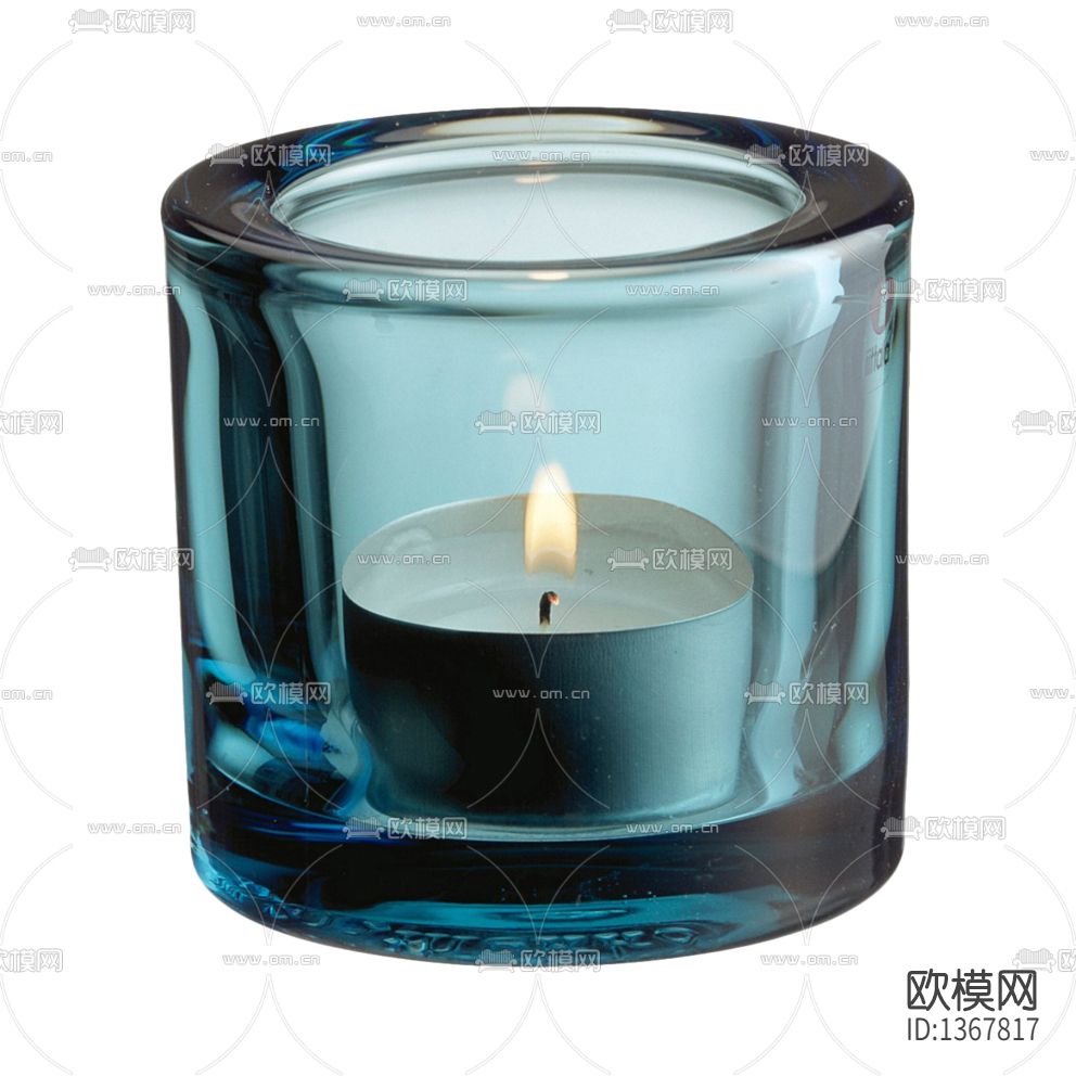 现代简约蓝色玻璃烛台下载