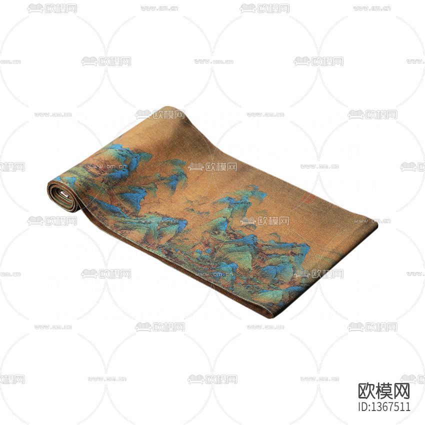 新中式禅意布艺山水绣花泡茶布帘下载