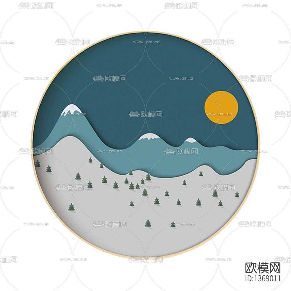 北欧简约创意卡通圆形装置画下载