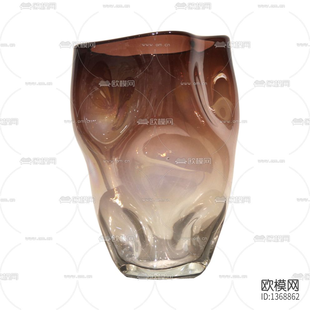 现代简约创意渐变色玻璃异形花瓶下载