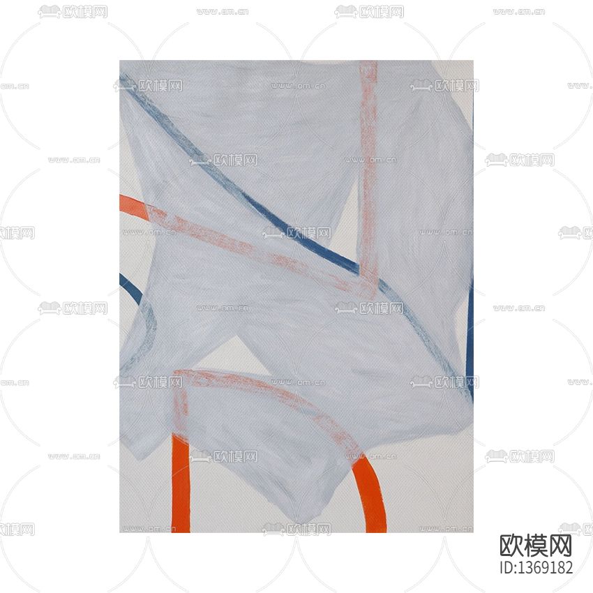 现代简约色块线条抽象画下载（渲染图1）