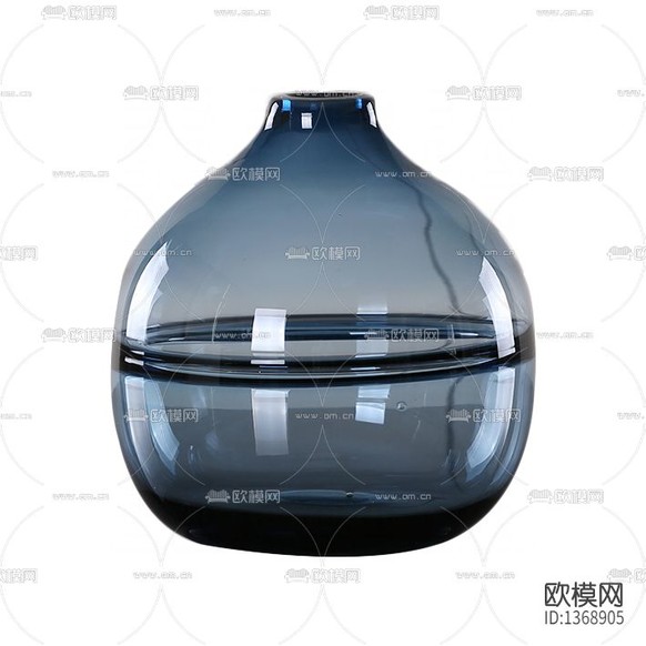现代极简蓝色玻璃花瓶下载