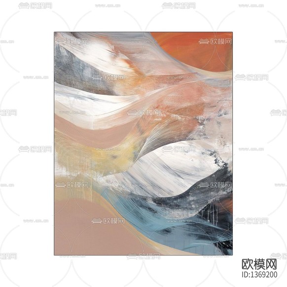 现代简约创意彩色装饰抽象画下载