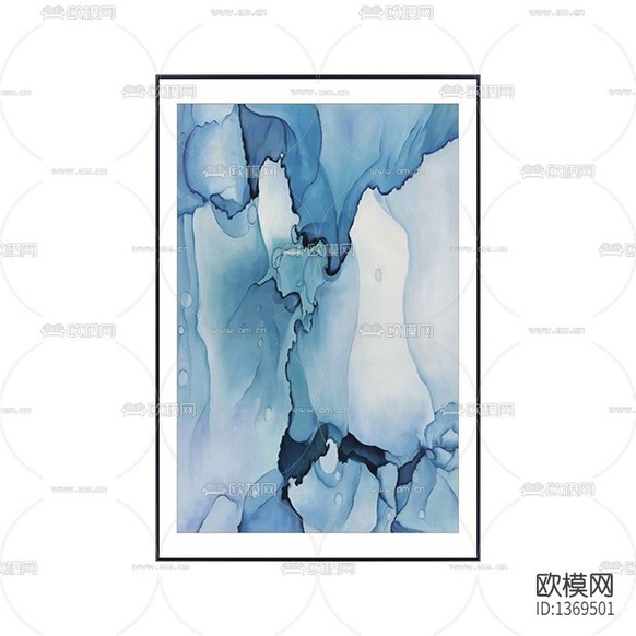 现代简约蓝色抽象画下载