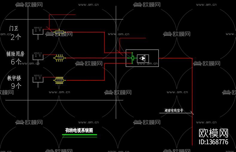 学校弱电智能化cad图纸下载（渲染图5）