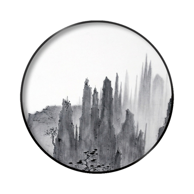  新中式禅意水墨山水画 