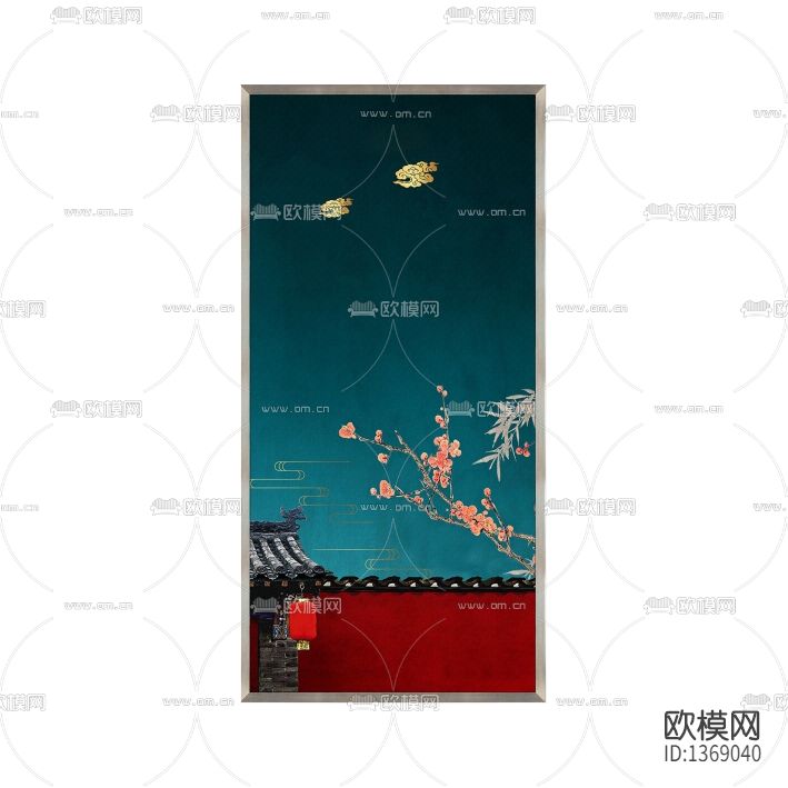 新中式金属门环实物装置画下载