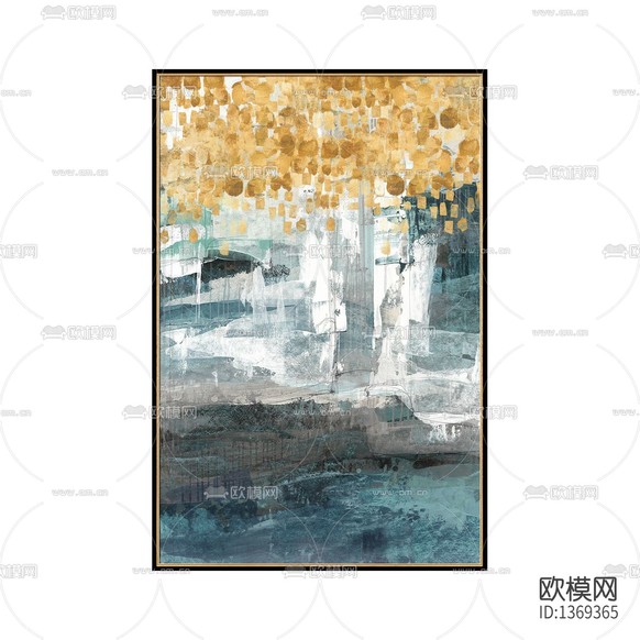 现代轻奢彩色装饰抽象画下载