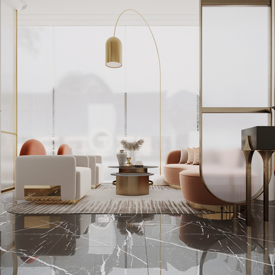  现代售楼部洽谈区su模型 