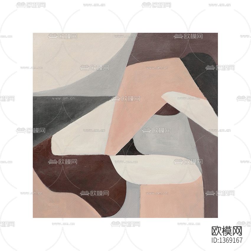 现代简约色块人体抽象画下载