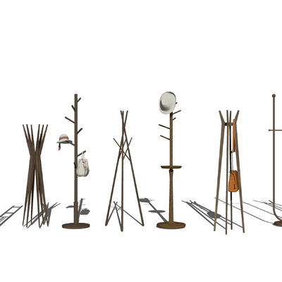  现代衣帽架su模型 