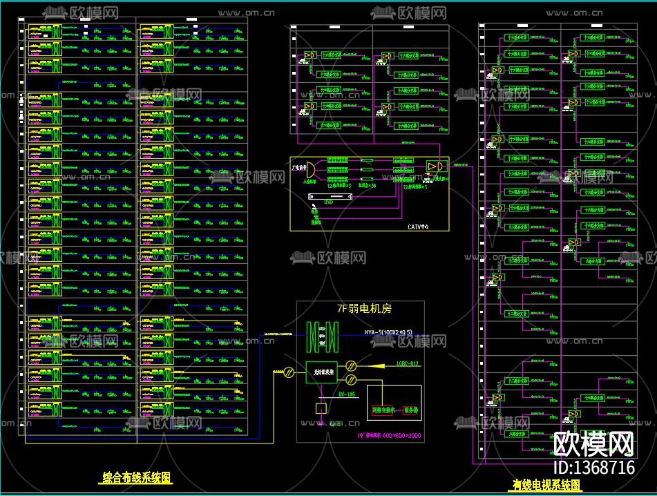 大型医院智能化系统图cad施工图下载（渲染图10）