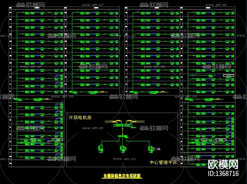 大型医院智能化系统图cad施工图下载（渲染图6）