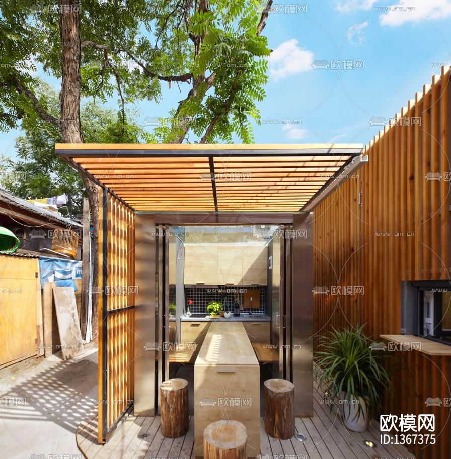 四合院改造cad施工图下载（渲染图6）