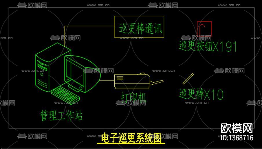 大型医院智能化系统图cad施工图下载（渲染图5）