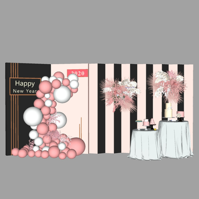  现代婚礼场景合影区su模型 