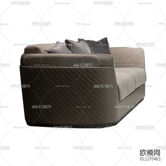 现代轻奢布艺皮革双人沙发下载