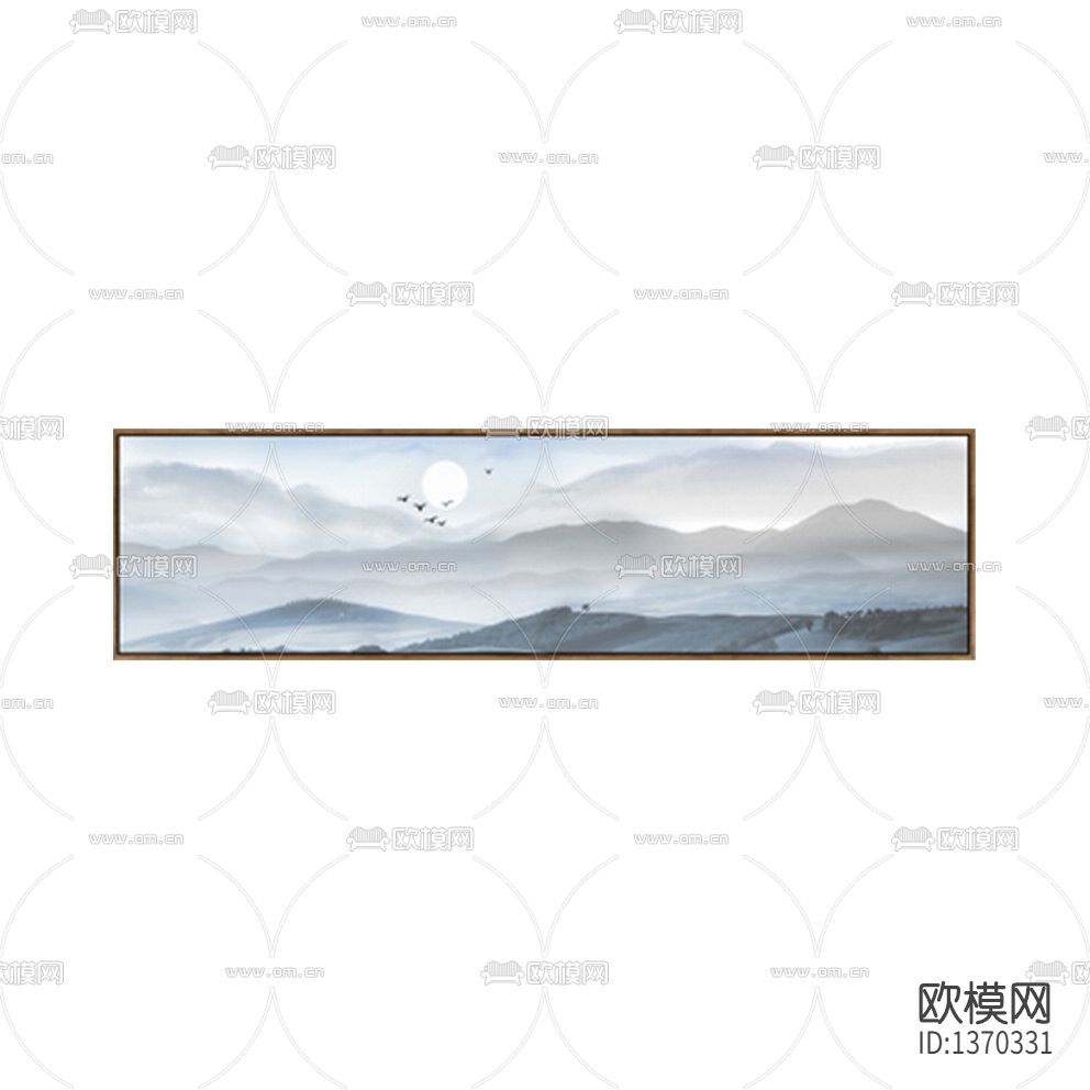 新中式禅意水墨山水画