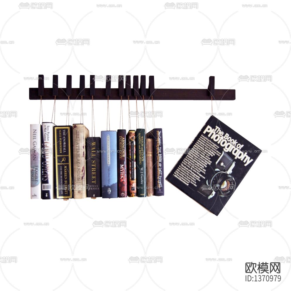 现代简约实木挂壁书架下载