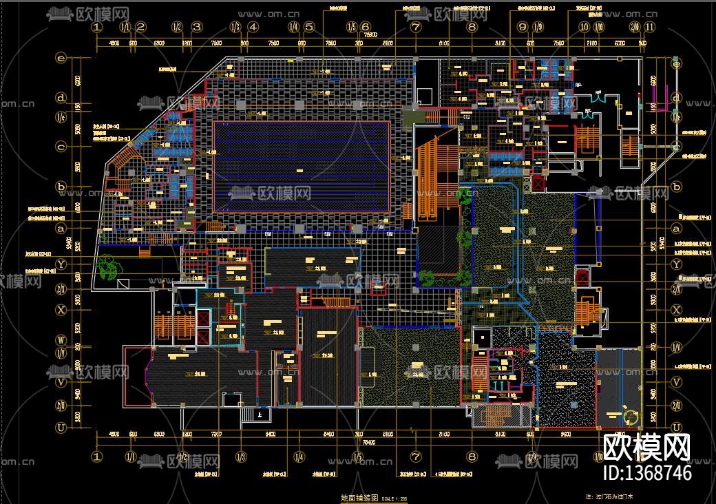 健身房cad施工图下载（渲染图2）