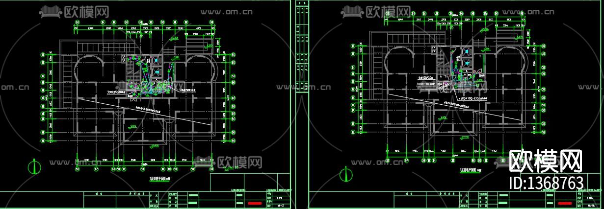 30层高层住宅楼强电弱电cad施工图下载（渲染图3）