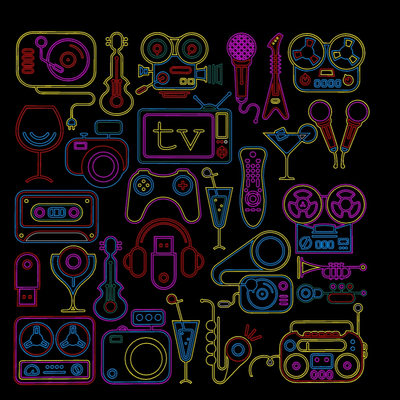  现代商业街店铺霓虹灯su模型 