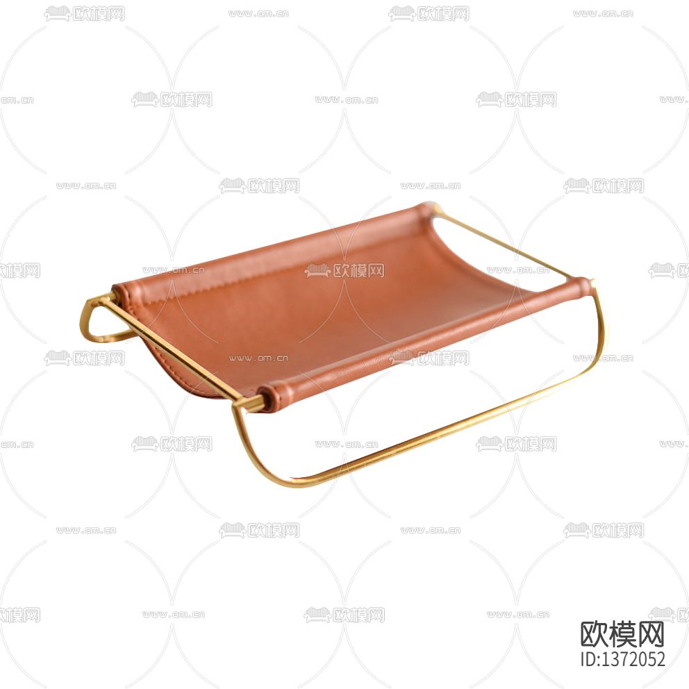 北欧简约皮革金属托盘