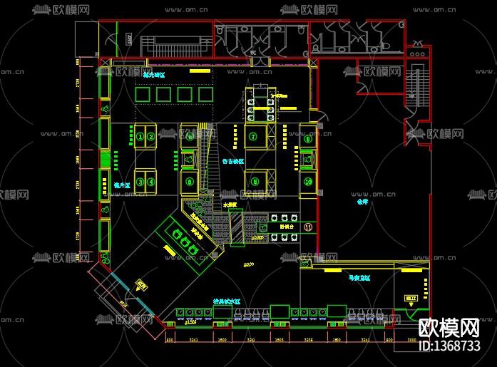 陶瓷展厅cad施工图下载（渲染图1）