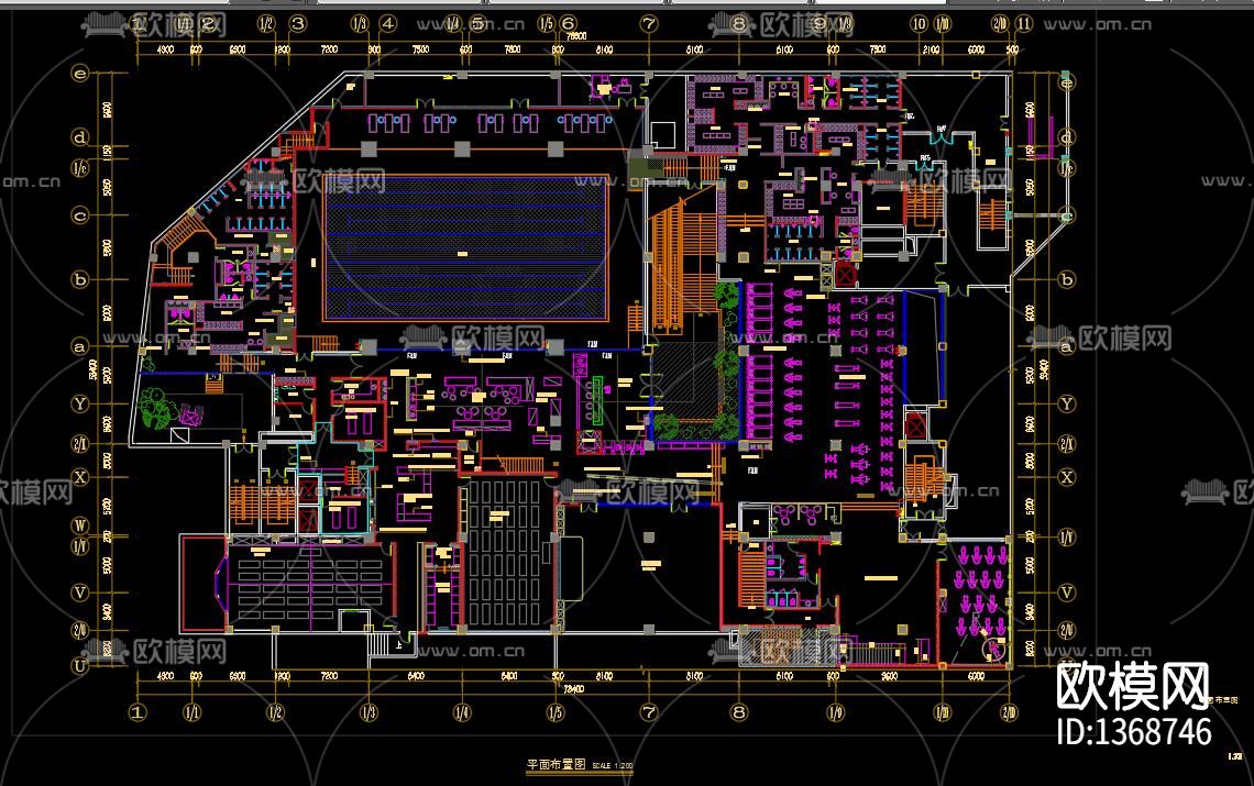 健身房cad施工图下载（渲染图1）