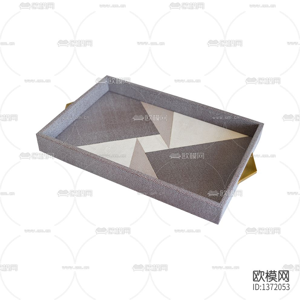 北欧轻奢皮革几何色块托盘