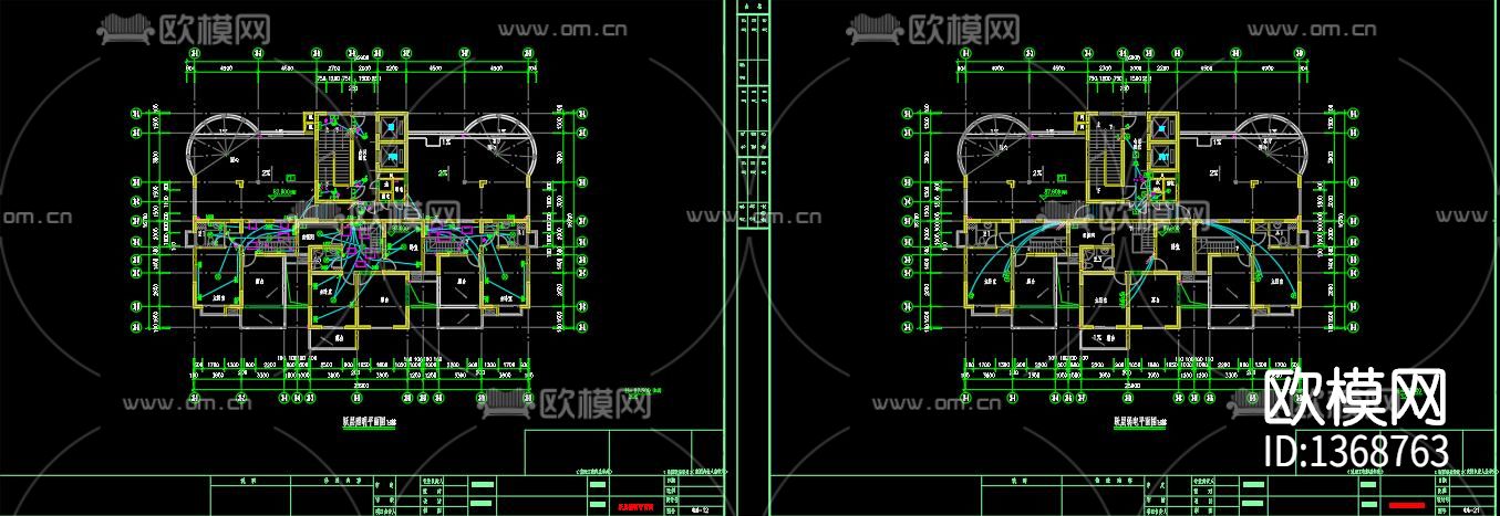 30层高层住宅楼强电弱电cad施工图下载（渲染图9）