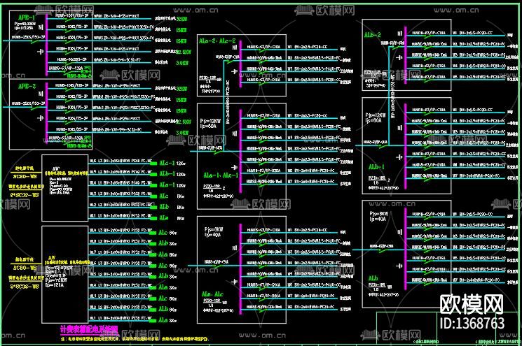 30层高层住宅楼强电弱电cad施工图下载（渲染图2）