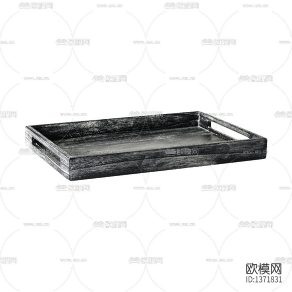 新中式复古做旧实木长方形托盘下载